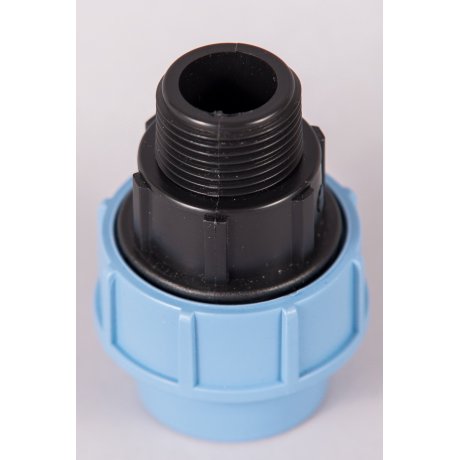 Plastová svěrná spojka - tvarovka 1"x32mm přechodka  na 1" vnější trubkový závit