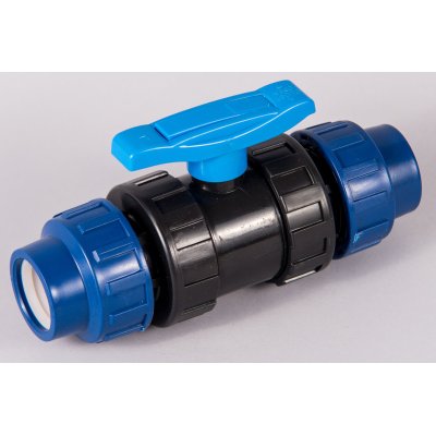 Plastová svěrná spojka - tvarovka 32mm kohout kulový