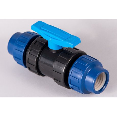 Plastová svěrná spojka - tvarovka 32mm kohout kulový