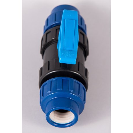 Plastová svěrná spojka - tvarovka 32mm kohout kulový