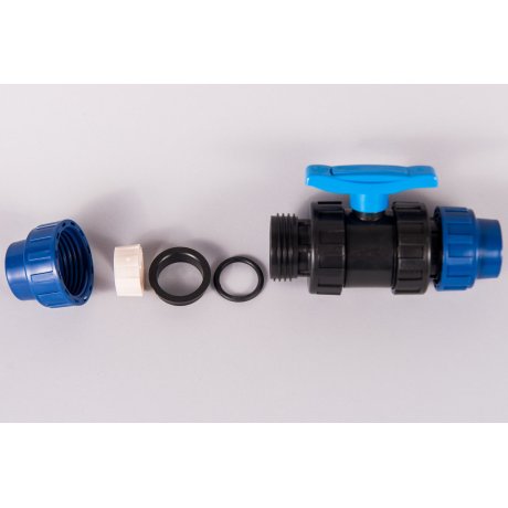 Plastová svěrná spojka - tvarovka 32mm kohout kulový