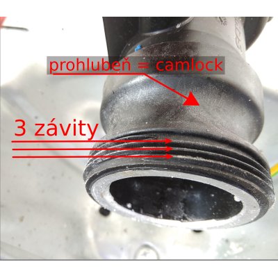 Víčko na IBC nádrže DN 50 camlock s jemnými 3 závity 57mm