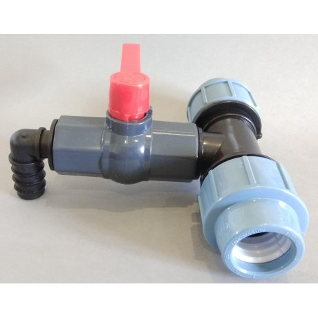 PPS T- redukovaný z 32mm na plastový kohout 1"