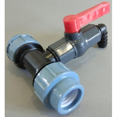 PPS T- redukovaný z 32mm na plastový kohout 1"
