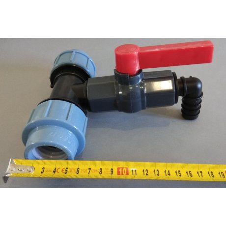 PPS T- redukovaný z 32mm na plastový kohout 1"