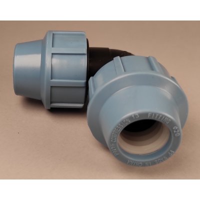 Plastová svěrná spojka - tvarovka koleno