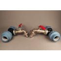 kompresní spojka s mosazným kohoutem