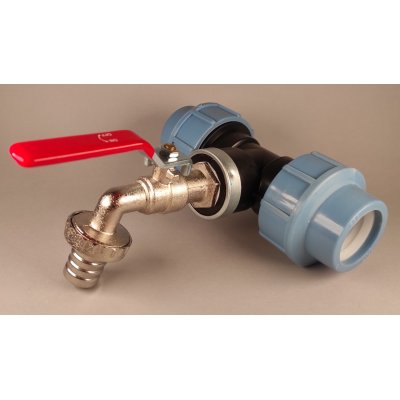 kompresní spojka s mosazným kohoutem