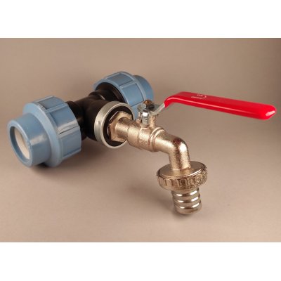 kompresní spojka s mosazným kohoutem