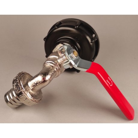 IBC redukce DN50 hrubý (S60x6 ), mosazný kohout 3/4"