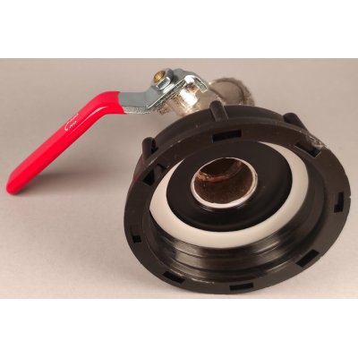 IBC redukce DN50 hrubý (S60x6 ), mosazný kohout 3/4"