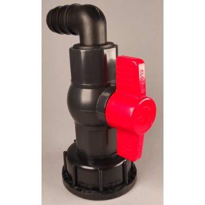 IBC redukce DN50 hrubý, plastový kohout 1"