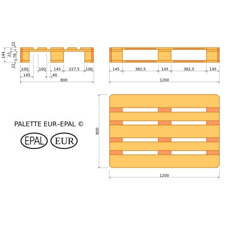 Europaleta dřevěná 120cmx80cm