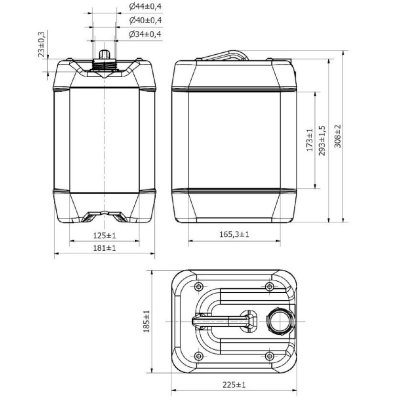 Канистра пластиковая 10л натуральная с сертификацией ООН.