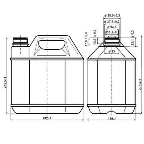 Канистра пластиковая 3л натур с сертификацией ООН