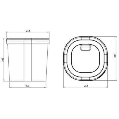 Складное ведро объемом 11,6 л.