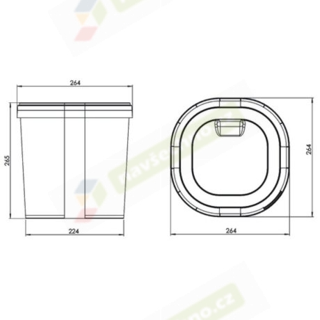 Складное ведро объемом 11,6 л.