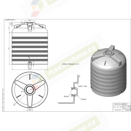 Самонесущий пластиковый резервуар емкостью 5000 л.