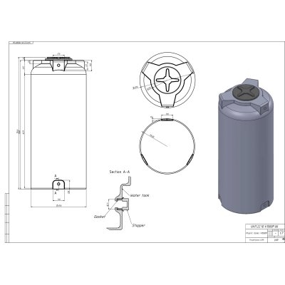 Самонесущий пластиковый резервуар емкостью 1000 л.