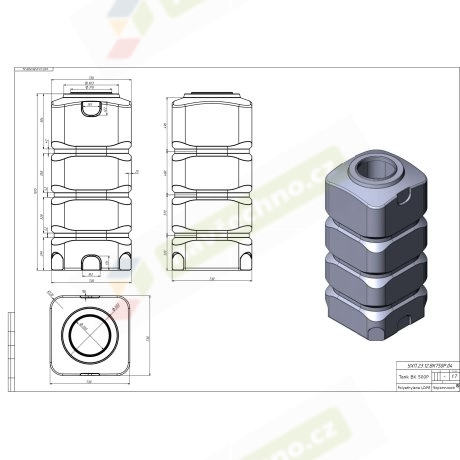Самонесущий пластиковый бак 750л BK-750