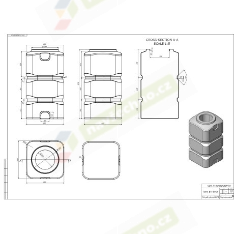 Самонесущий пластиковый бак 500л BK-500