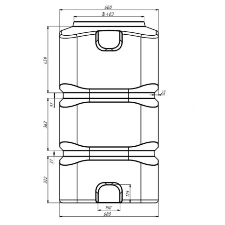 500l pašnesoša plastmasas tvertne BK-500