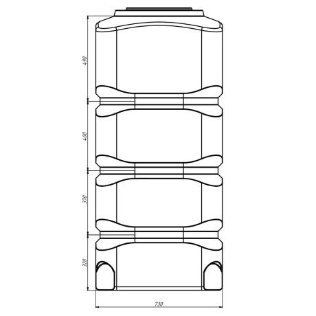 Самонесущий пластиковый бак 750л BK-750