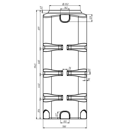 1.000l zelfdragende kunststof tank BK-1000