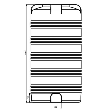 500l zelfdragende kunststof tank