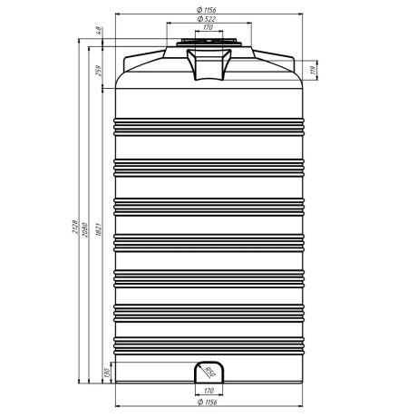 2.000l samonosná plastová nádrž