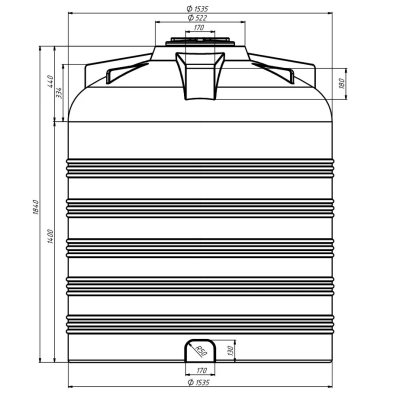 Tanque plástico autoportante de 3.000 l